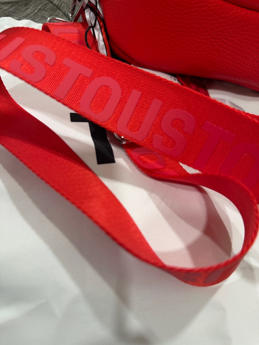 Tous Miranda Reporter Red Leather Crossbody Bag with Wide Logo Strap - Picture 16 of 17